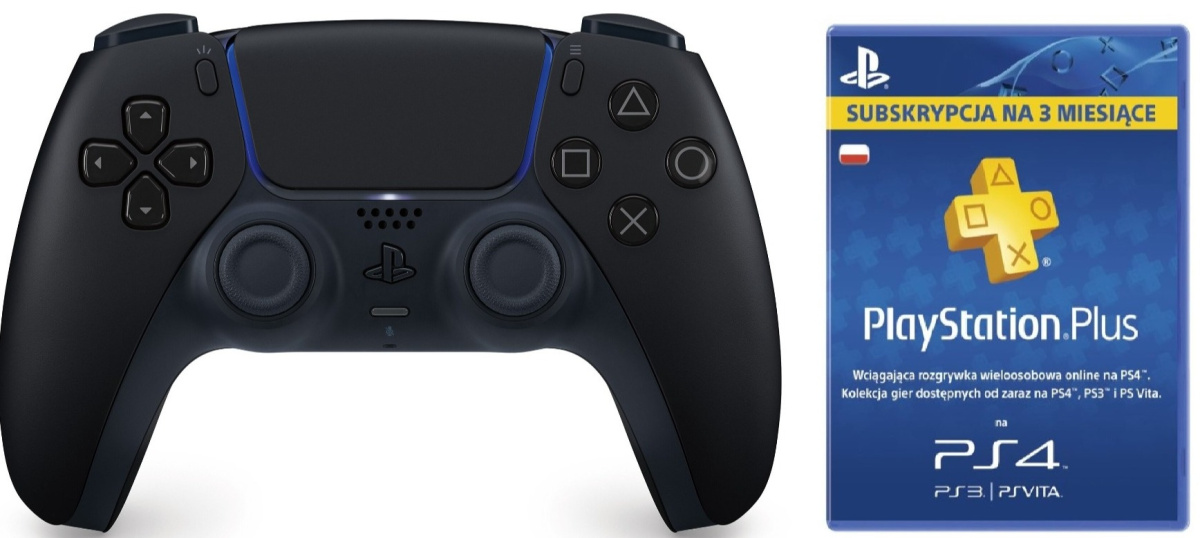 Pad PlayStation 5 DualSense Midnight Black (czarny) + PS Plus 90 dni