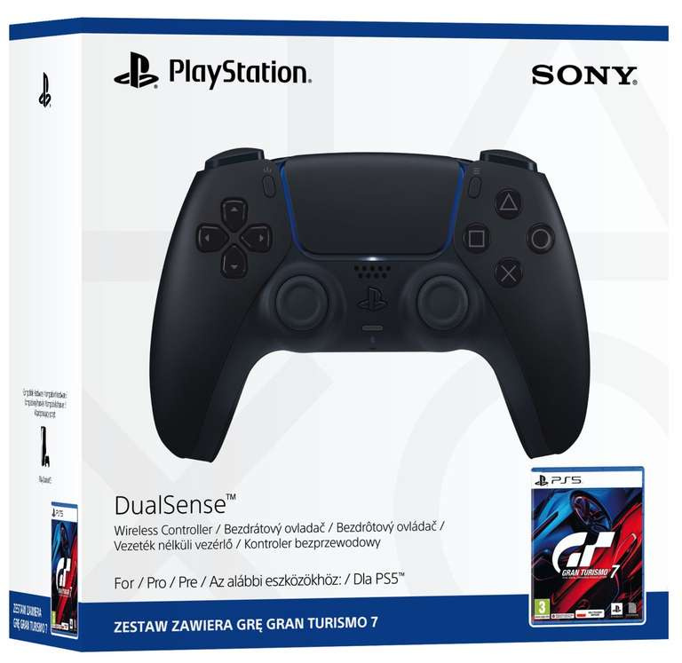 Sony PlayStation 5 DualSense Midnight Black (Czarny) + Gran Turismo 7 PS5