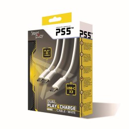 SteelPlay Kabel dual Play&Charge PS5 biały
