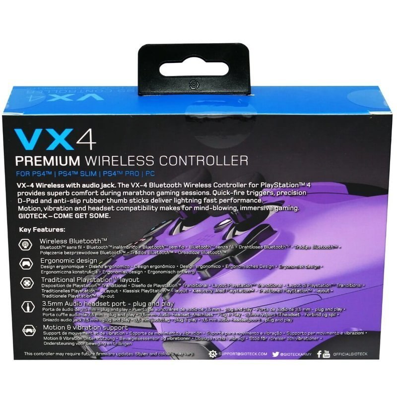 Gioteck VX4 Kontroler bezprzewodowy PS4/PC fioletowy