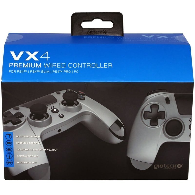 Gioteck VX4 Kontroler przewodowy PS4/PC szary